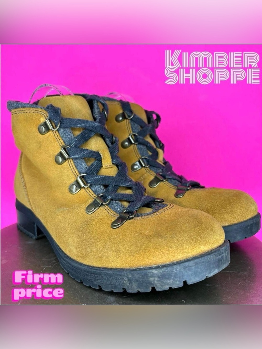 Clarks Faralyn Alpha Golden Yellow Suede Hiking Boot US 8.5 UK 6